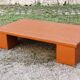 Cognac leather coffee table, vintage 1980s.