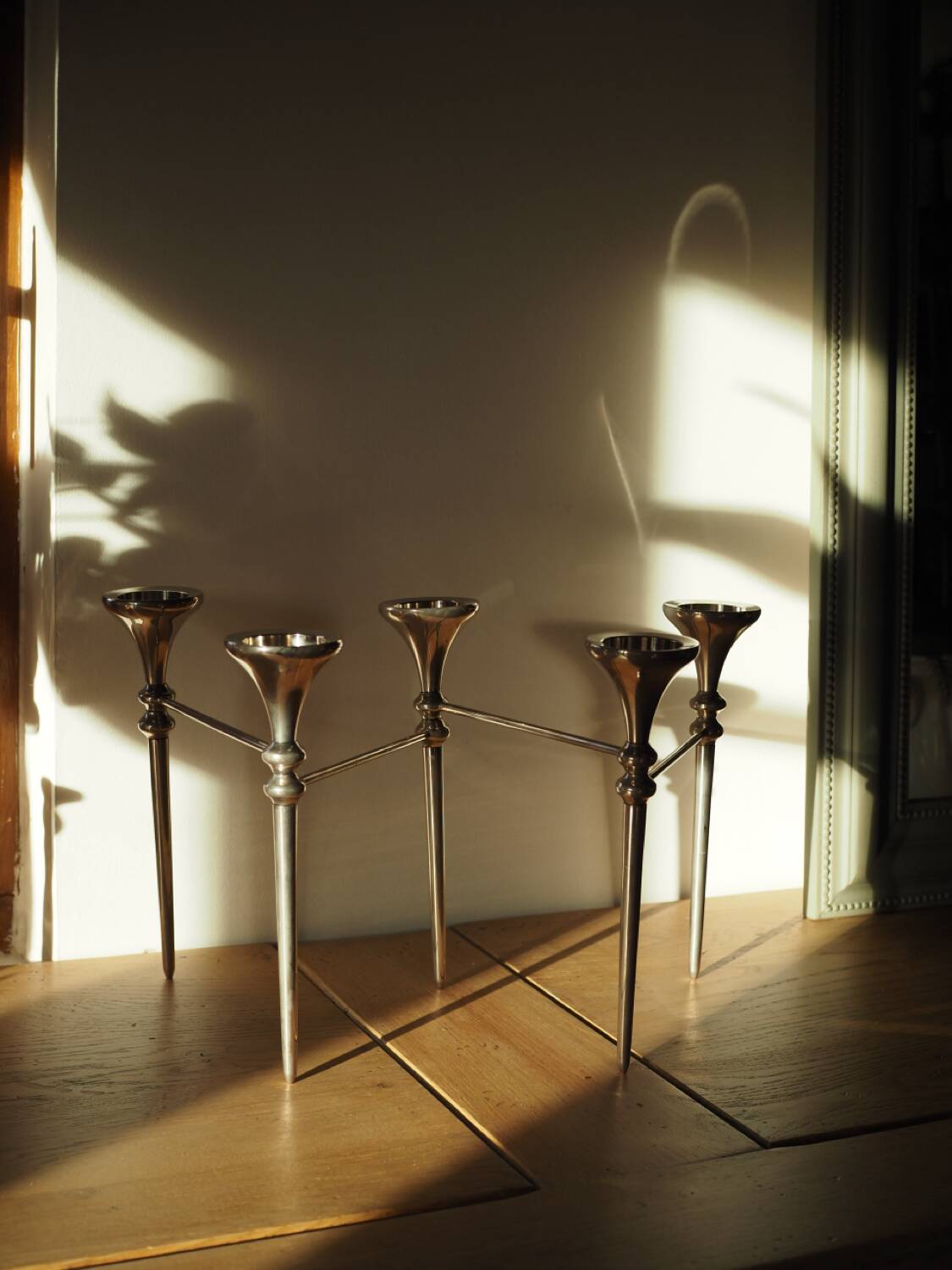 Scandinavian chrome modular candle holder 1960