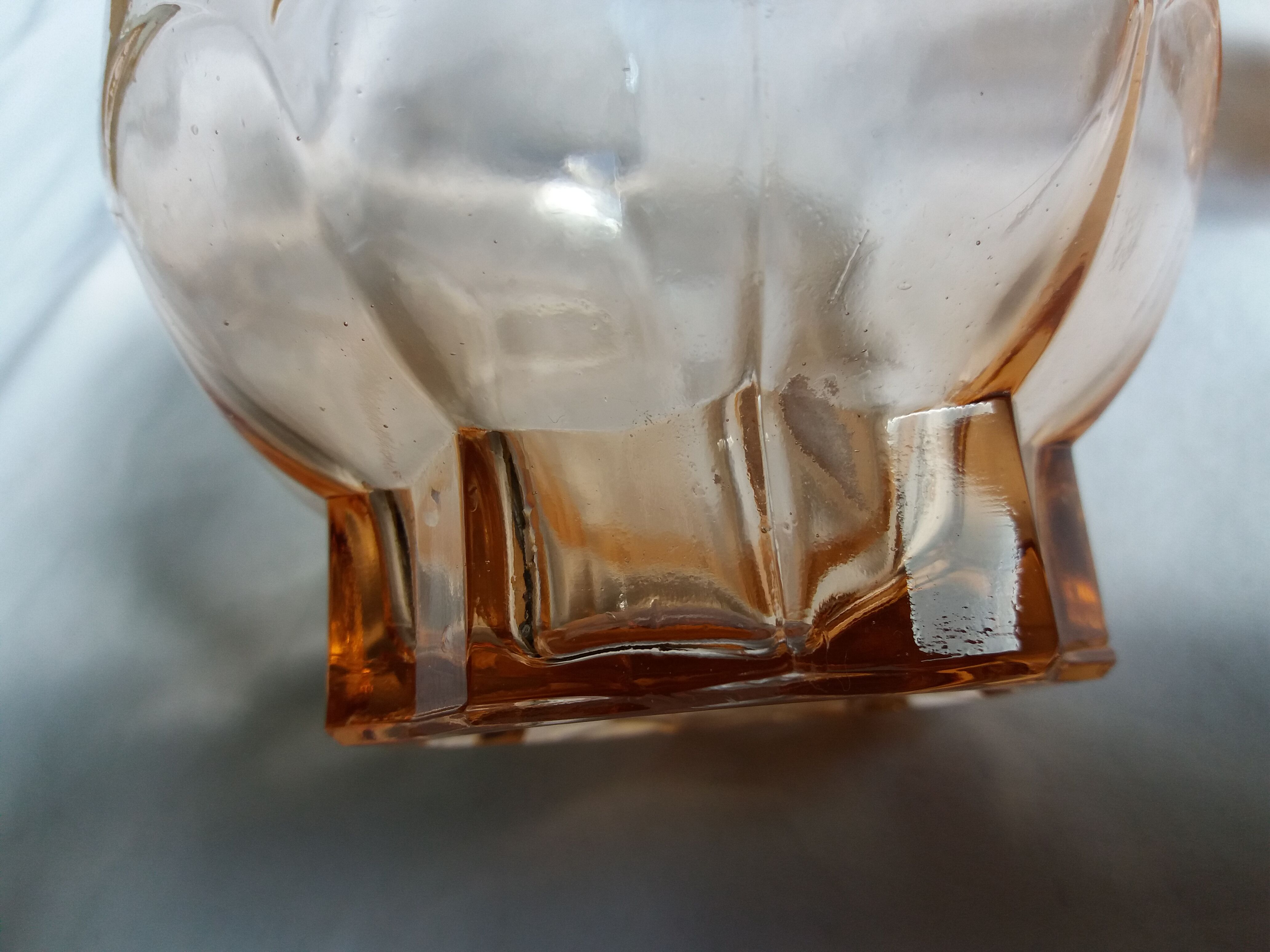 Rosaline carafe liqueur service and 12 glasses salmon pink