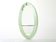 Large Italian mirror oval brass crystal green crystal of Cristal Arte 1950s 110x219cm