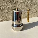 Italian coffee maker kitty oro 3 cups Guido Bergna italy vintage 80 stainless steel and brass