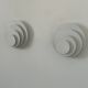 Pair of vintage wall lights, matte white metal, France, 1980.