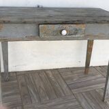 Side table in painted wood aged and patinated by time