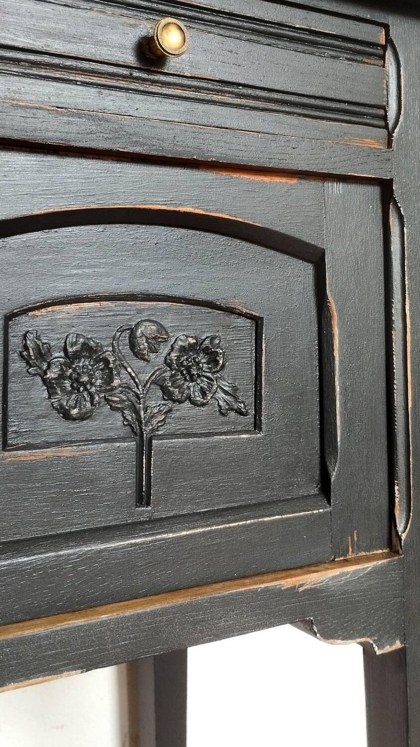 Black patinated Art Deco bedside table