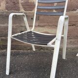 Set of 8 vintage terrace garden chairs 1970