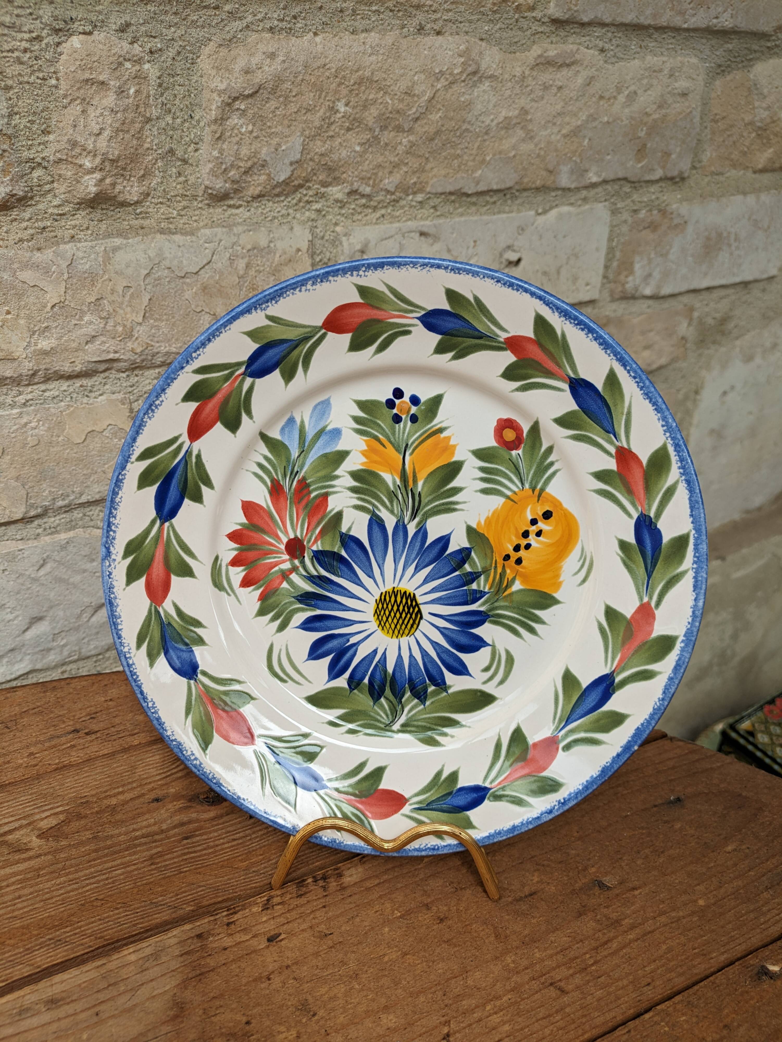 Old hand painted plate HB Locronan