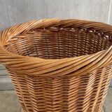 Vintage rattan paper basket