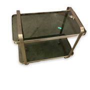 Design service 1960s brushed steel and glass