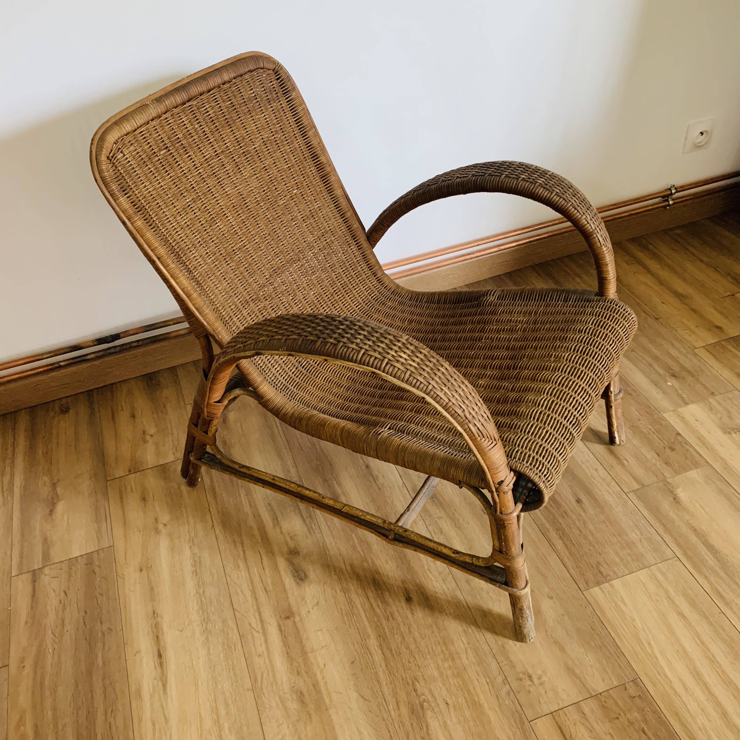 Fauteuil osier et rotin