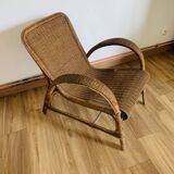 Wicker and rattan armchair