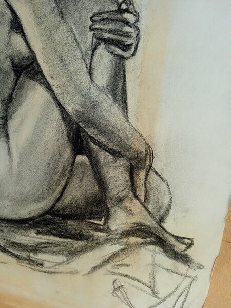 Nu au fusain, 1950/60 signé