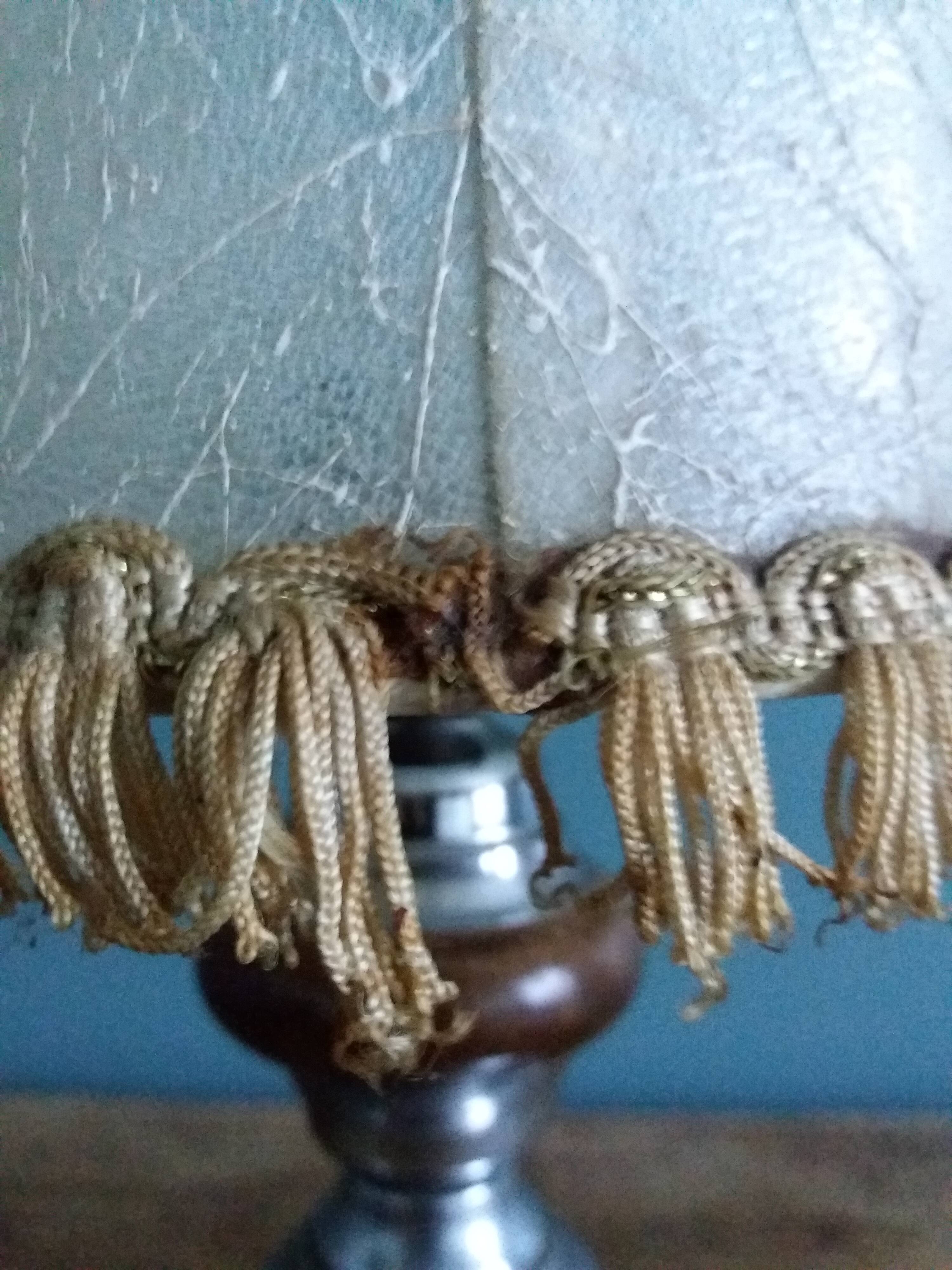 Metal and wood bedside lamp