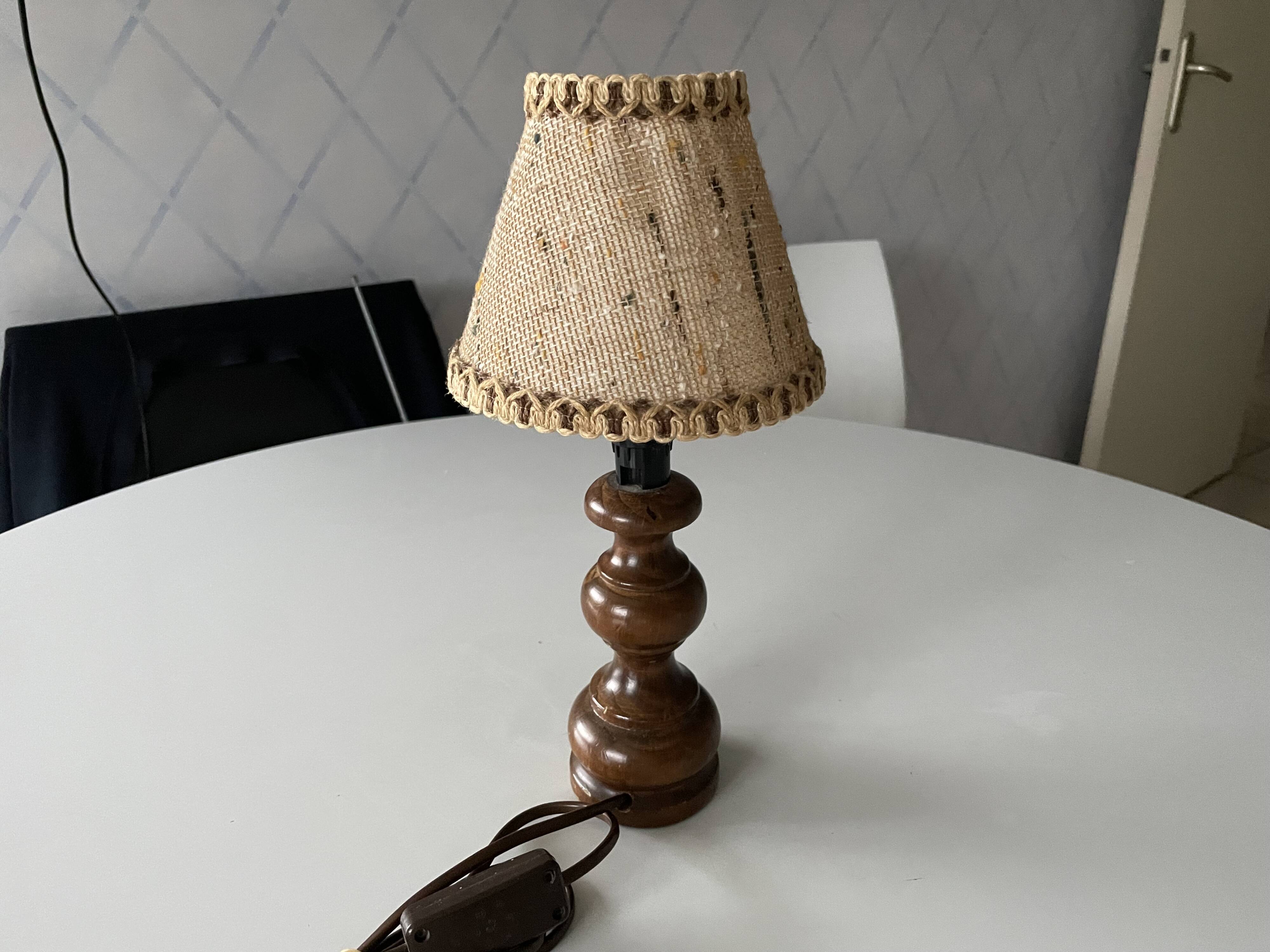 Wooden bedside lamp