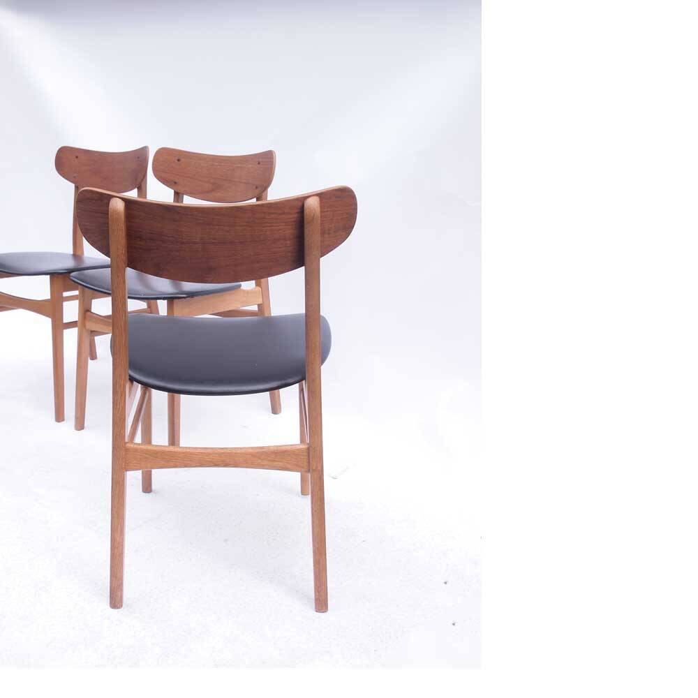 Set of 4 Frastrup chairs in teak oak.