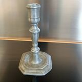 18th century pewter candle holder