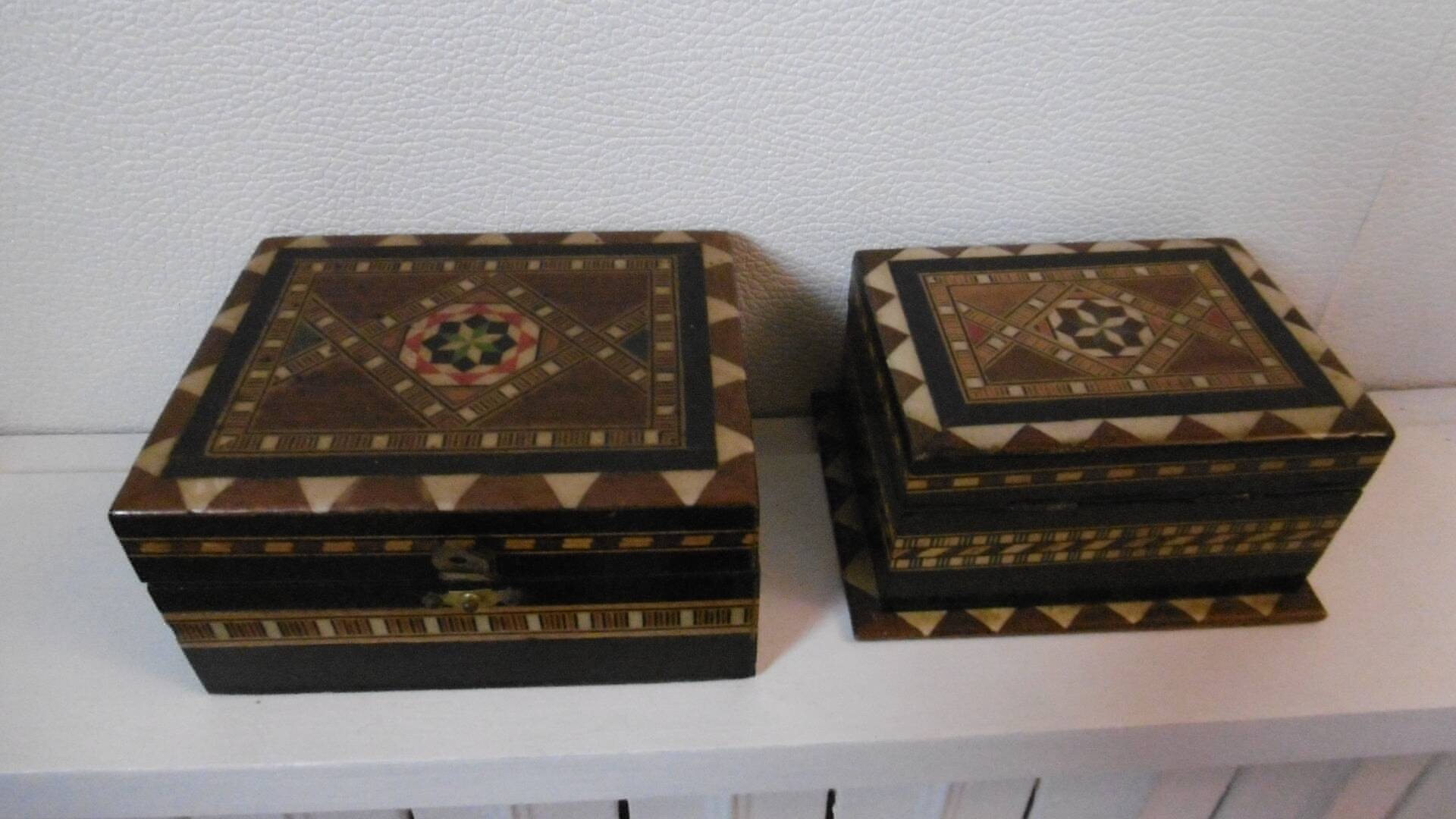 Bone wood marquetry boxes