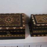 Bone wood marquetry boxes