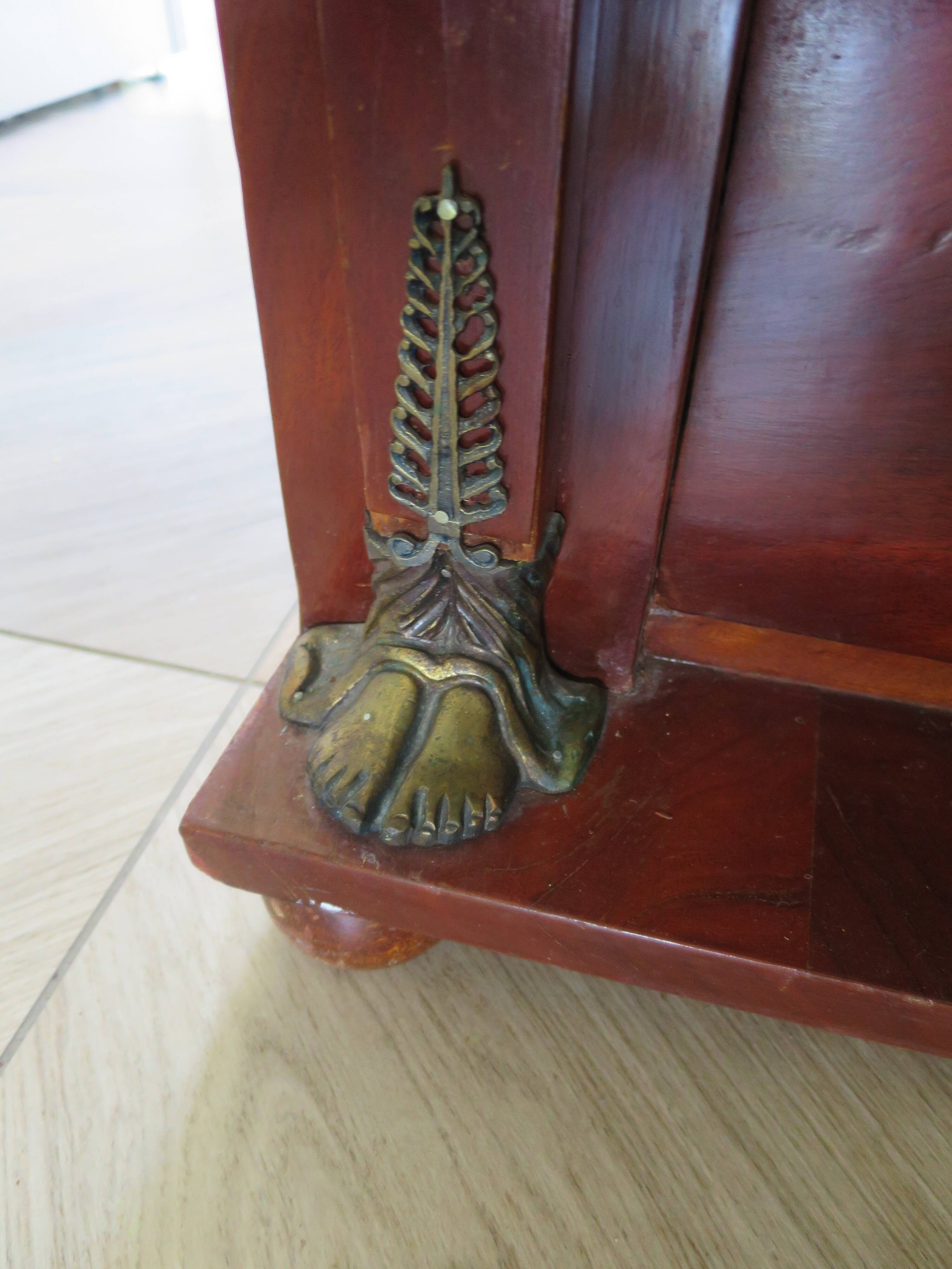 Antique Weekly Planner/Empire Style Commode-Caryatid-Patinated Bronze - 1950