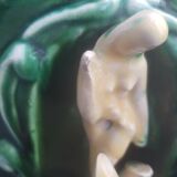 Earthenware vase with 3 caryatids