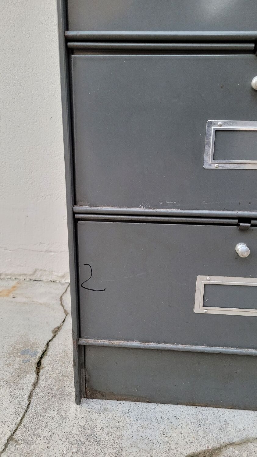 Metal locker cabinet Ronéo 1950 industrial