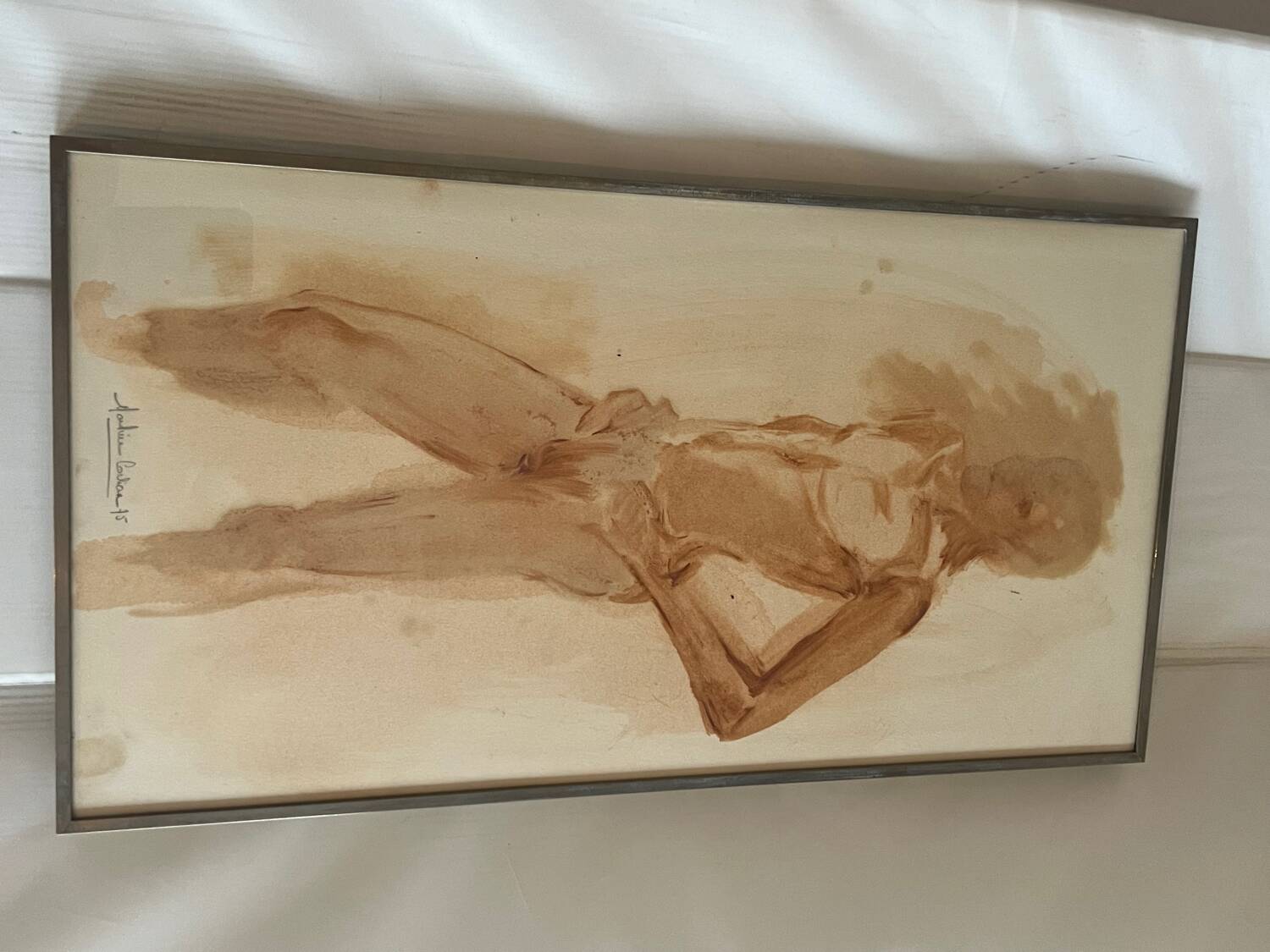 Watercolor nude 1975 signed