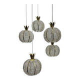 Rare pineapple design cascade hanging lamp with 5 balls by Emil Stejnar, 1950s