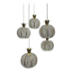 Rare pineapple design cascade hanging lamp with 5 balls by Emil Stejnar, 1950s