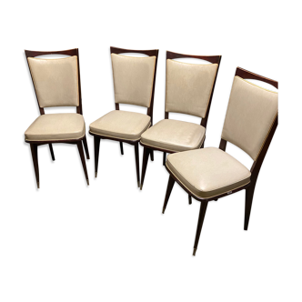4 chaises skaï vintage années 60