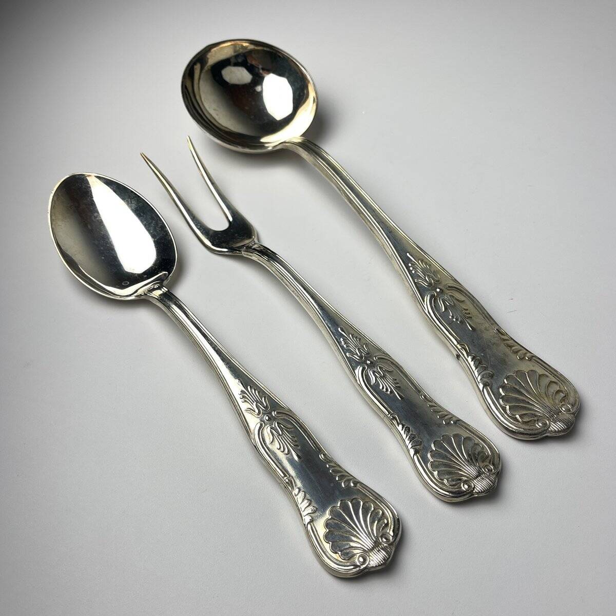 Antique silver cutlery, Italy, 1960s, set of 51.