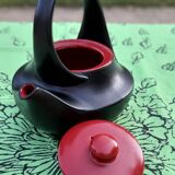 Ceramic teapot 2 shades black & red, original design