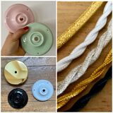 Vintage white opaline lampshade pendant light