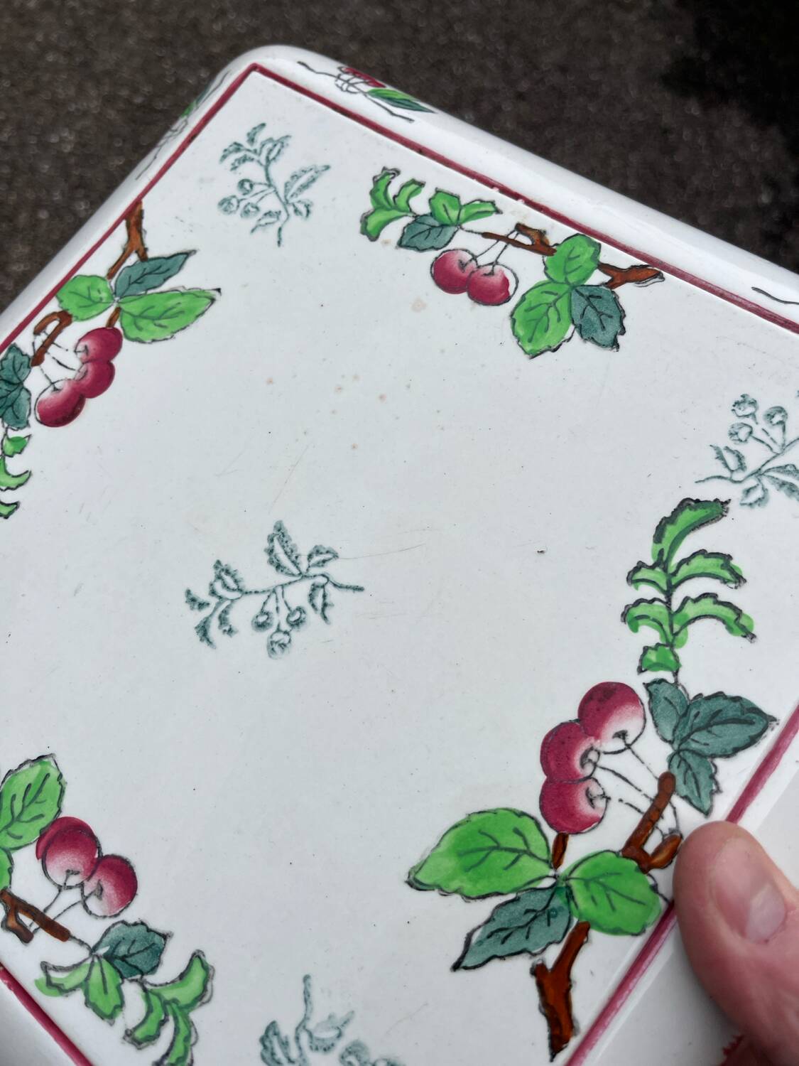 Antique Longwy-Montmorency earthenware trivet