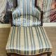 Méridienne, chaise longue style Louis XVI en noyer avec repose-pieds, XIXème s.