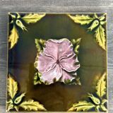 Antique Art Nouveau ceramic tile from 1900