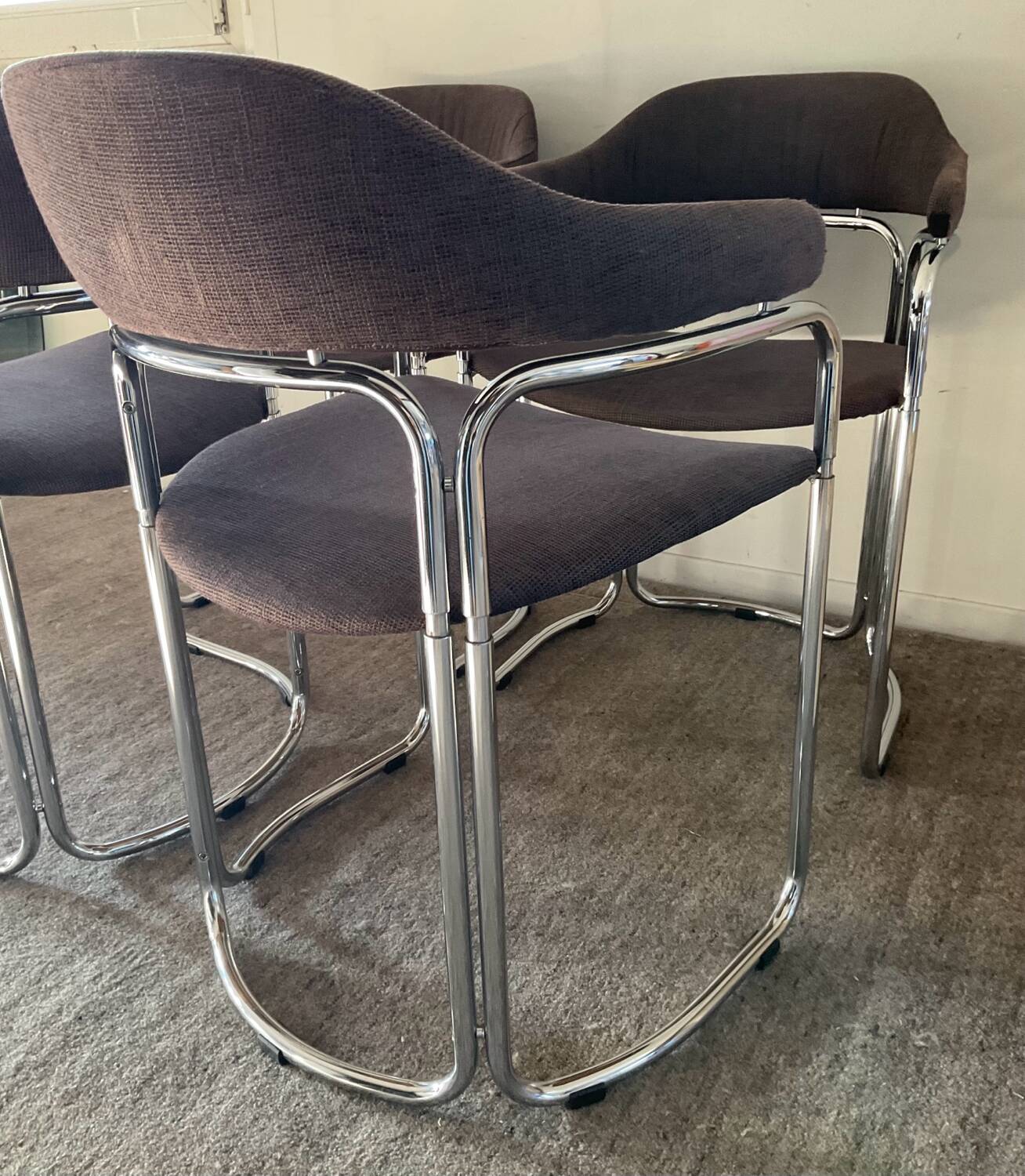 Series of 4 Italian armchairs by Otto Gerdau 1970s
