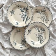 4 Gien ironstone soup plates “Gladiolus”