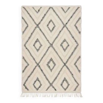 Berber rug with hollow diamonds in wool