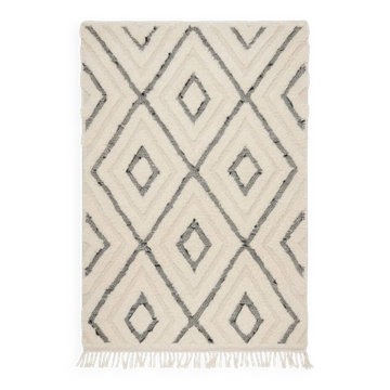 Tapis berbère losanges creux en laine