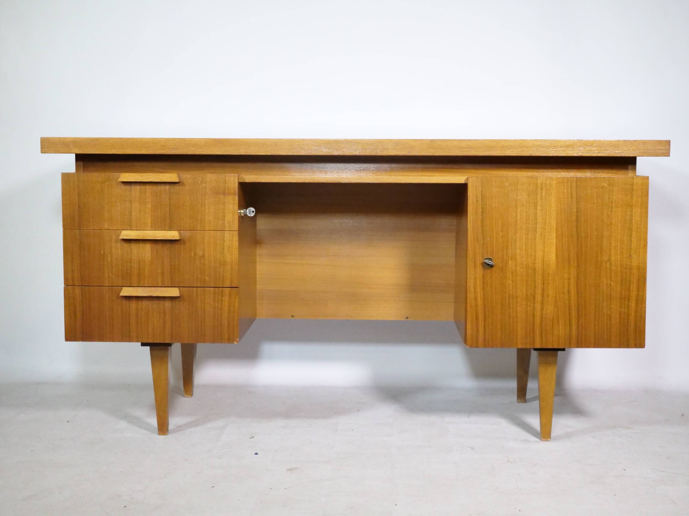 Mid-century desk, vintage design, teak, 1960s