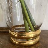 22cm engraved and gilded glass vase