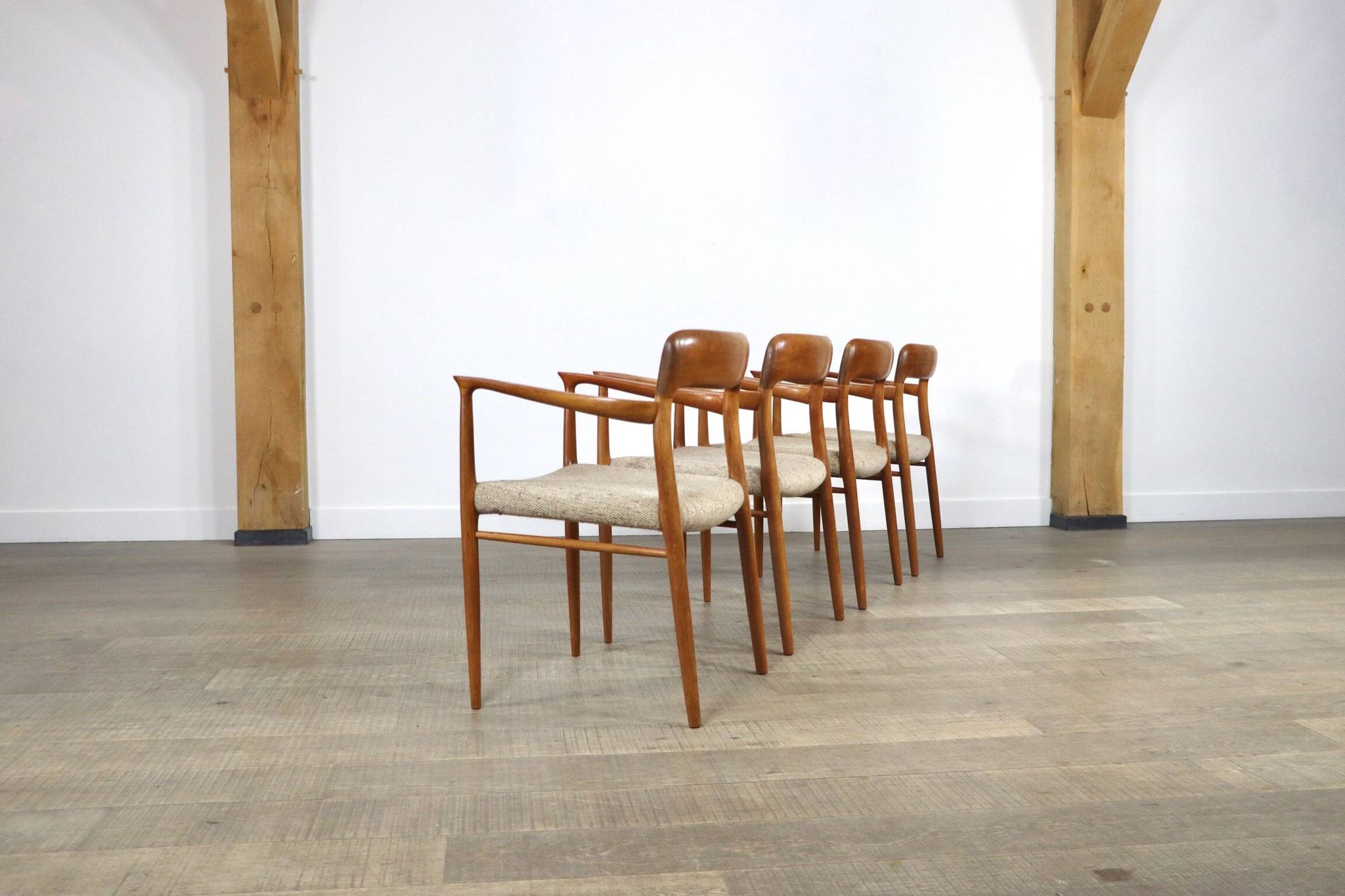 Set Of 4 Model 56 Dining Chairs In Oak By Niels Otto Møller, 1960s