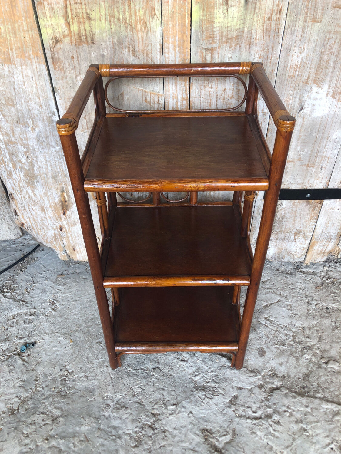 Rattan accent furniture vintage shelves #a232