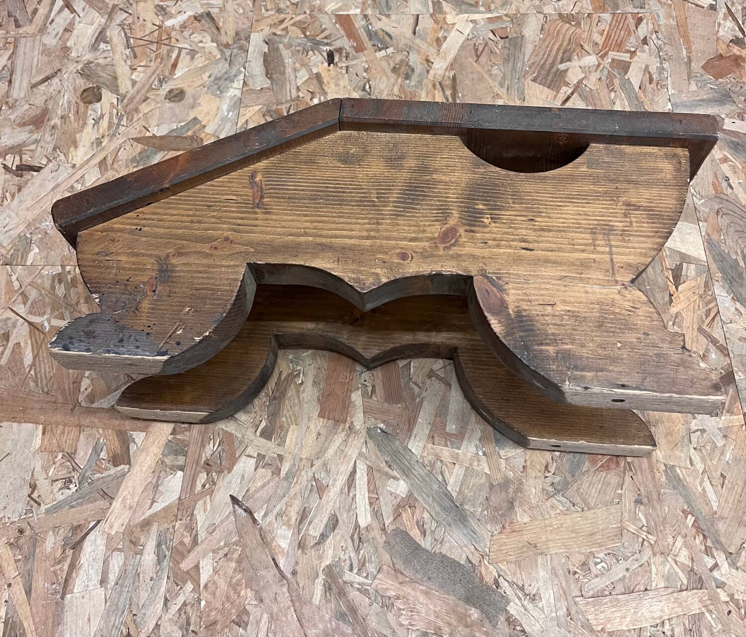Old wooden footrest stool