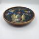 Art Deco painted glass pie dish