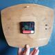 Vintage formica clock phosphorescent silent wall clock "Romatic gray wood"