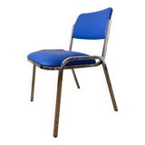 Metal and blue imitation leather chair 1970