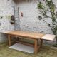 Oak farmhouse table stamped R Trotel