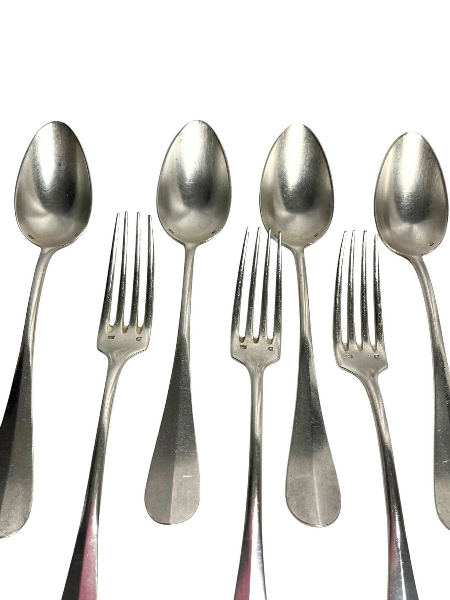 Tableware, six-piece silver-plated cutlery set by SFAM from the early 20th century.