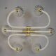 Venetian glass chandelier from Murano and brass, circa 1940.