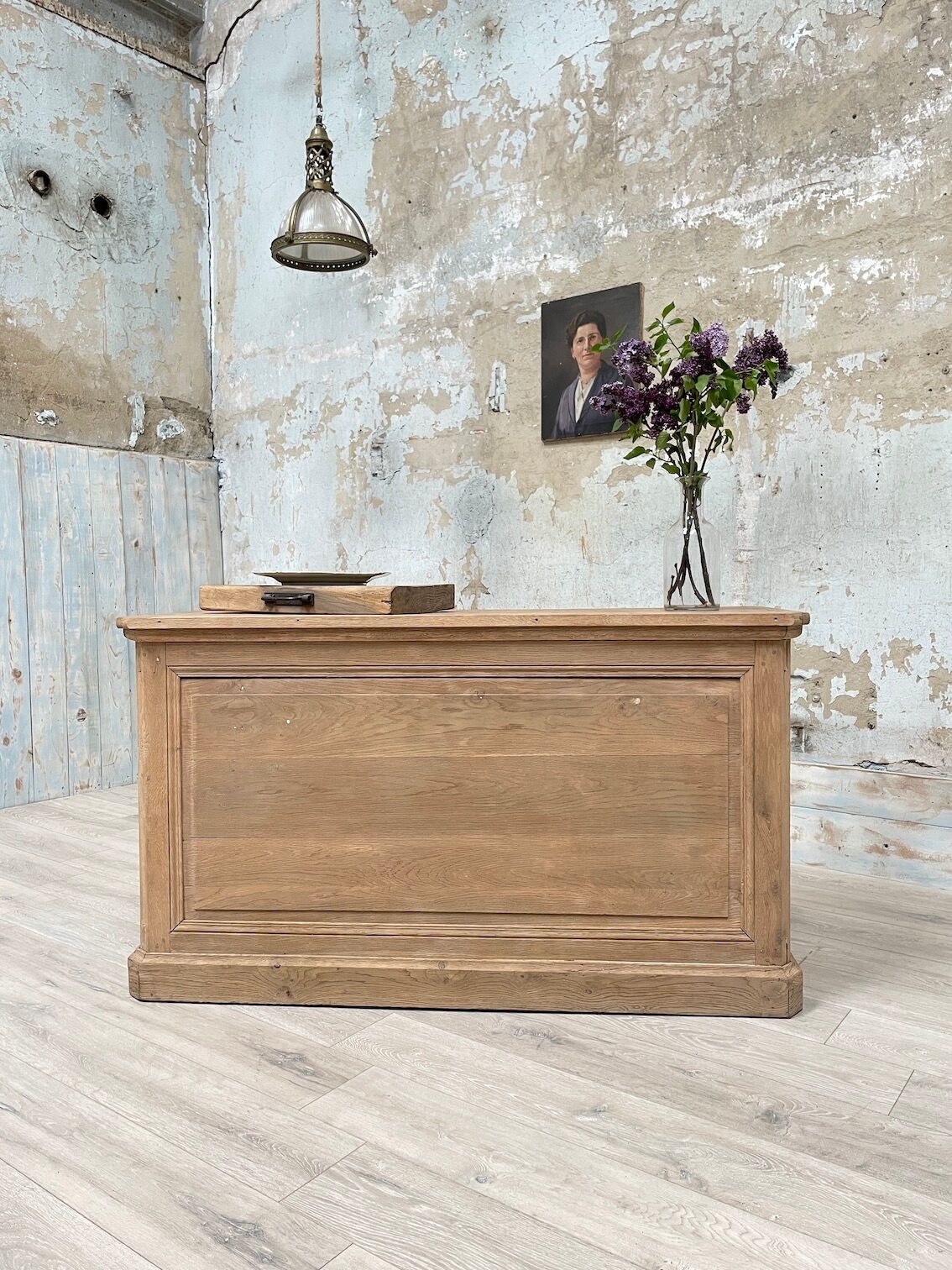 Bank store counter with drawers, circa 1900.